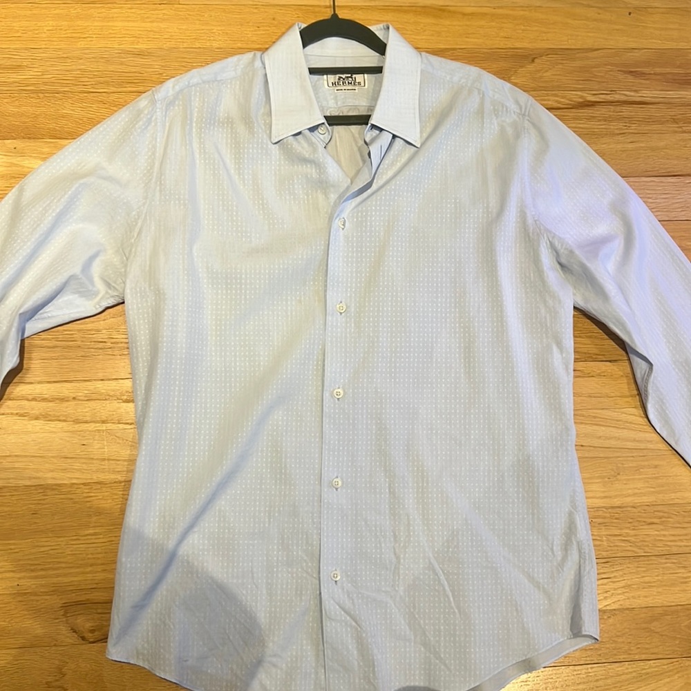 Hermes "H" Embroidered Dress Shirt